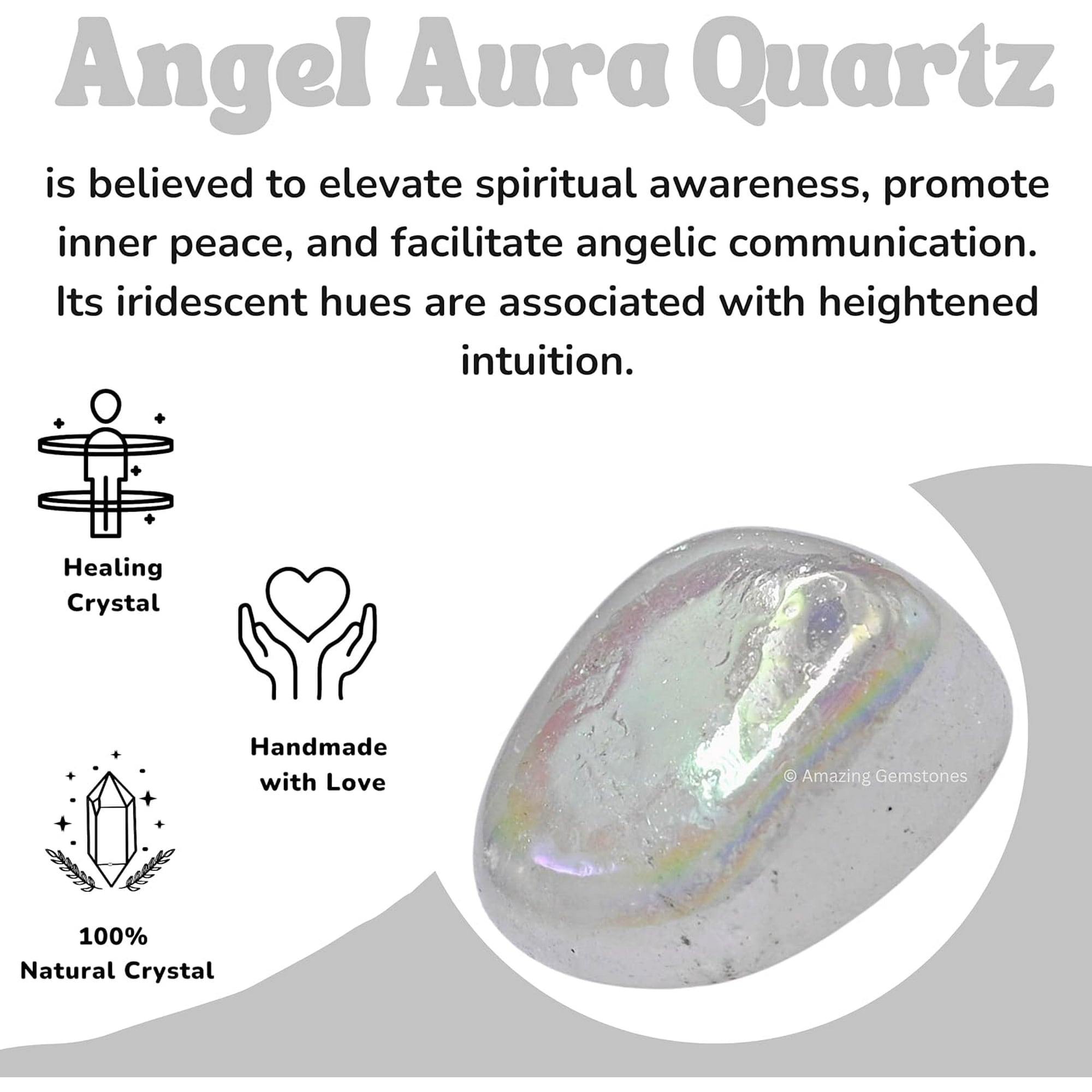 Angel Aura Quartz Crystal Tumbled Stones Polished Rocks (1 OZ)