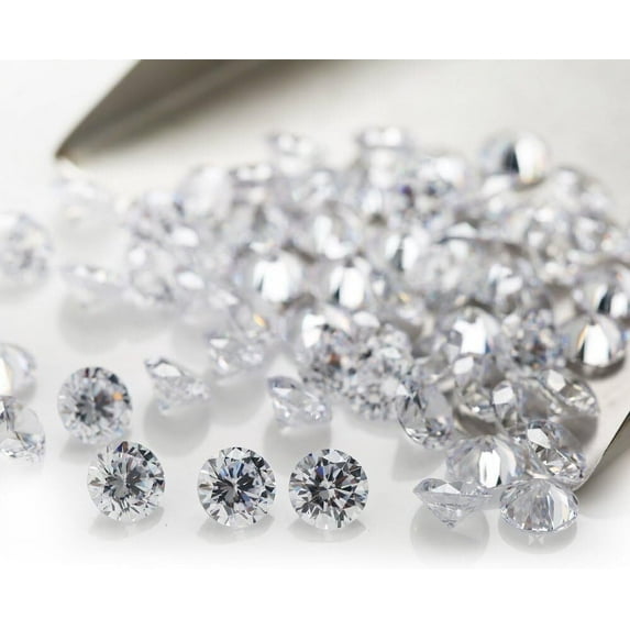 1000pcs 5A White Cubic Zirconia Loose Stones CZ Round Gems For Jewelry Making DIY
