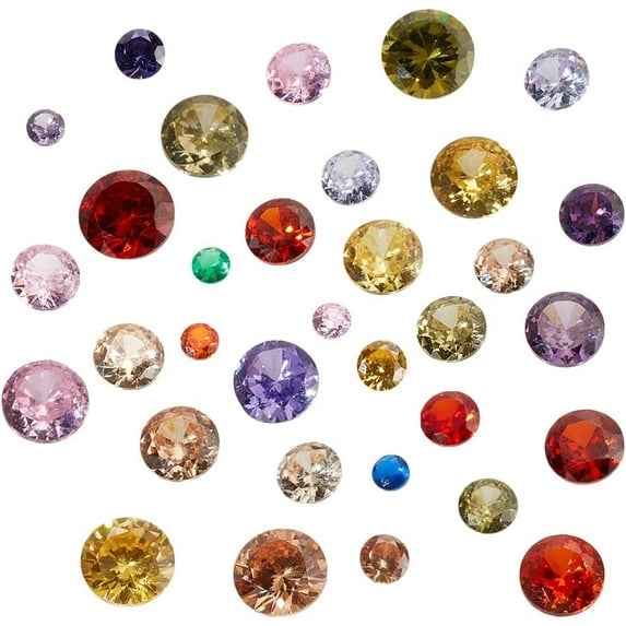 104 Pcs 8 Sizes Clear Cubic Zirconia Stone Loose CZ Stones Faceted Cabochons Rhinestone Pointed Back Diamante Gems for Nail Art Earring Bracelet Pendants DIY Craft Making