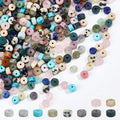 300 Pcs 10 Styles Natural Stone Heishi Beads 4mm Mixed Disc Gemstone Beads Strands Flat Round Stone Beads Loose Spacer Stone Beads for Bracelet Jewelry Making Hole: 0.6-0.8mm diy