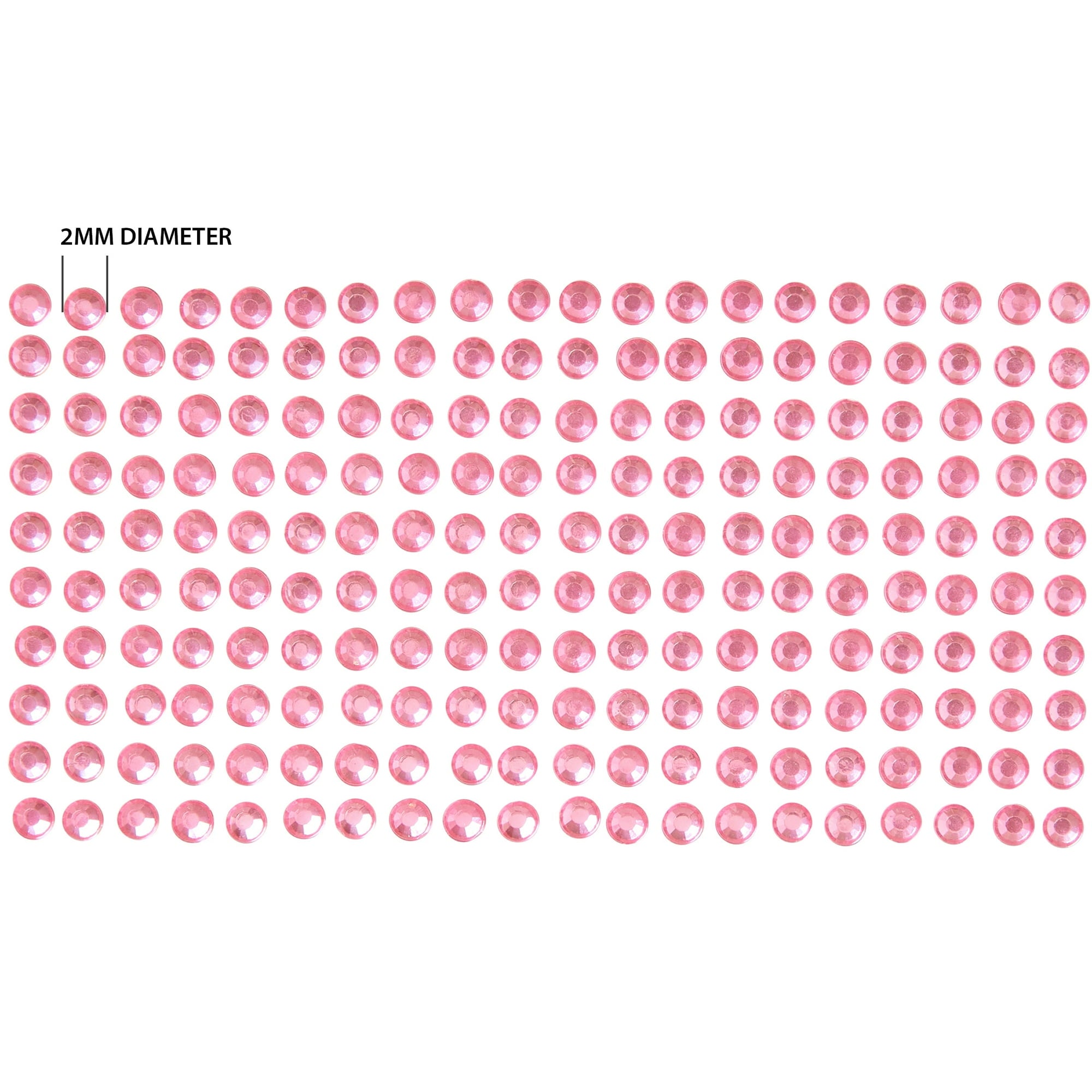 (3 pack) Offray Accessories 240 Single Loose Piece Pack Adhesive Pink Rhinestone Gem Embellishments