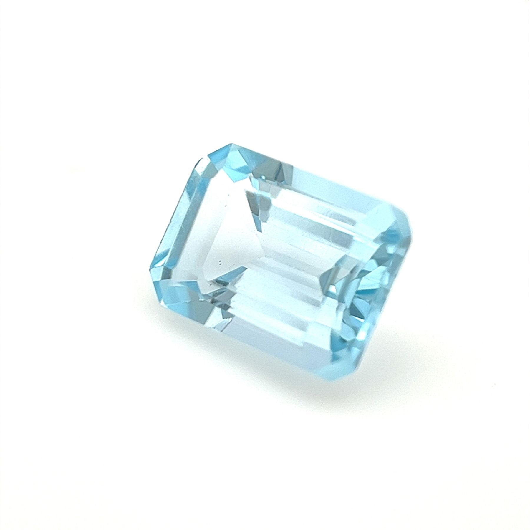 Certified Real 2 Carat Sky Blue Topaz Emerald Shape Step Cut 8x6 mm Loose Gemstone December Birthstone