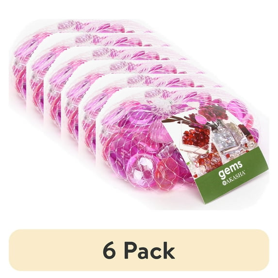 (6 pack) Akasha Decorative Lavender Mix Glass Gems, 12 oz. Bag