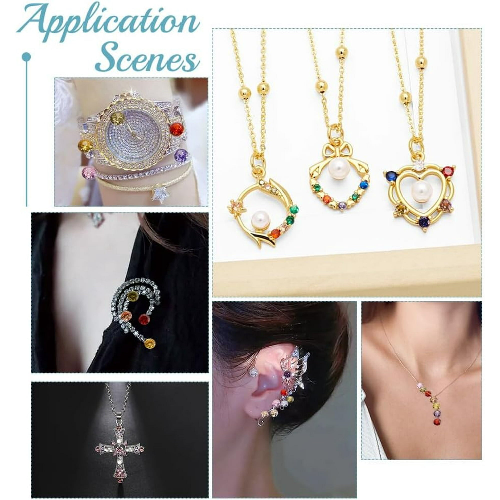 104 Pcs 8 Sizes Clear Cubic Zirconia Stone Loose CZ Stones Faceted Cabochons Rhinestone Pointed Back Diamante Gems for Nail Art Earring Bracelet Pendants DIY Craft Making