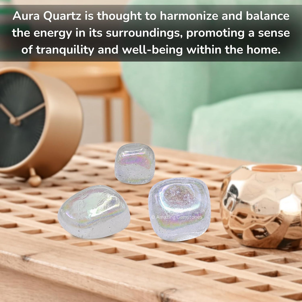 Angel Aura Quartz Crystal Tumbled Stones Polished Rocks (1 OZ)