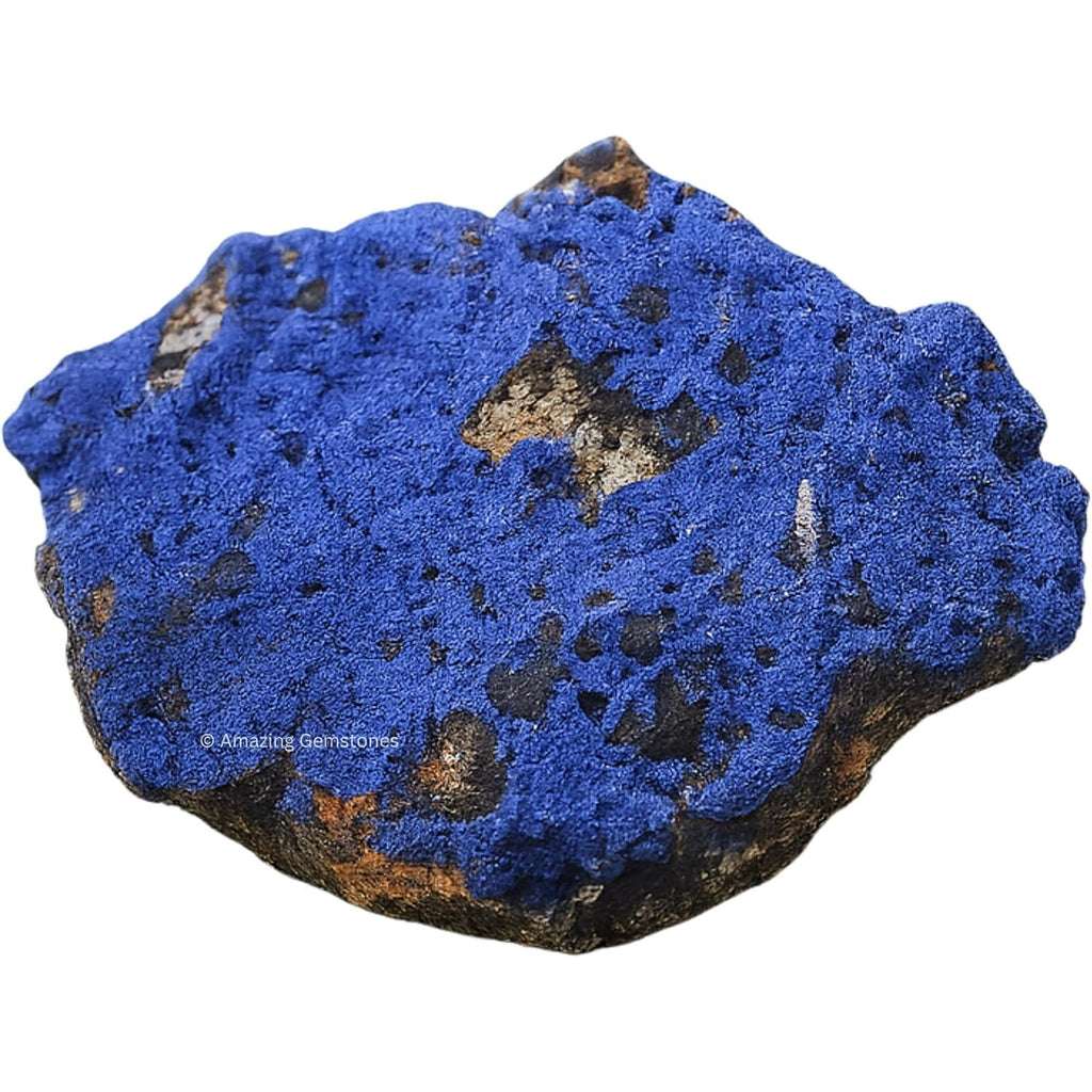 Azurite Crystals and Healing Stones Mineral Specimen - Premium Semi Precious Gem Stones for Spiritual Growth - Healing Geode Cluster for Meditation