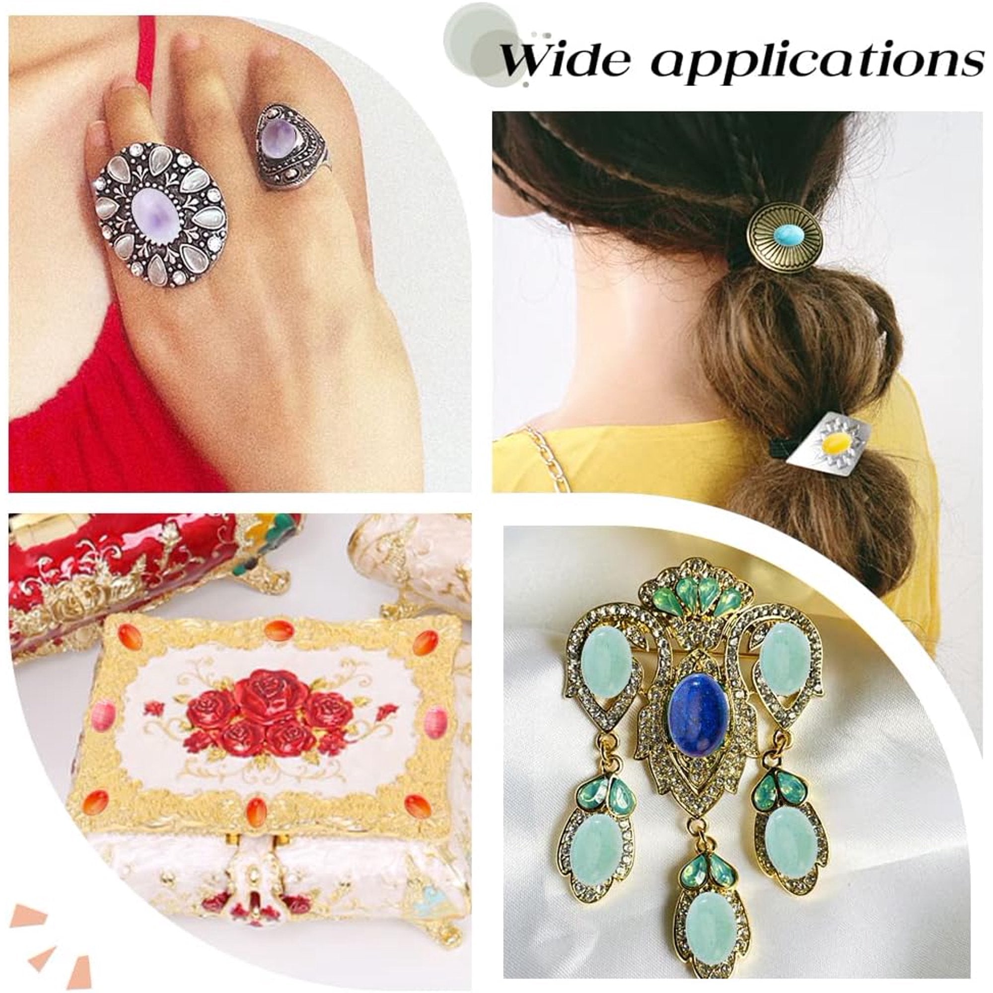 48pcs Oval Dyed Natural Agate Cabochons 14x10mm Flatback Semi-Precious Gemstones Cabochons 23 Colors Healing Quartz Chakra Crystal Stone for Jewelry Making 1 Box