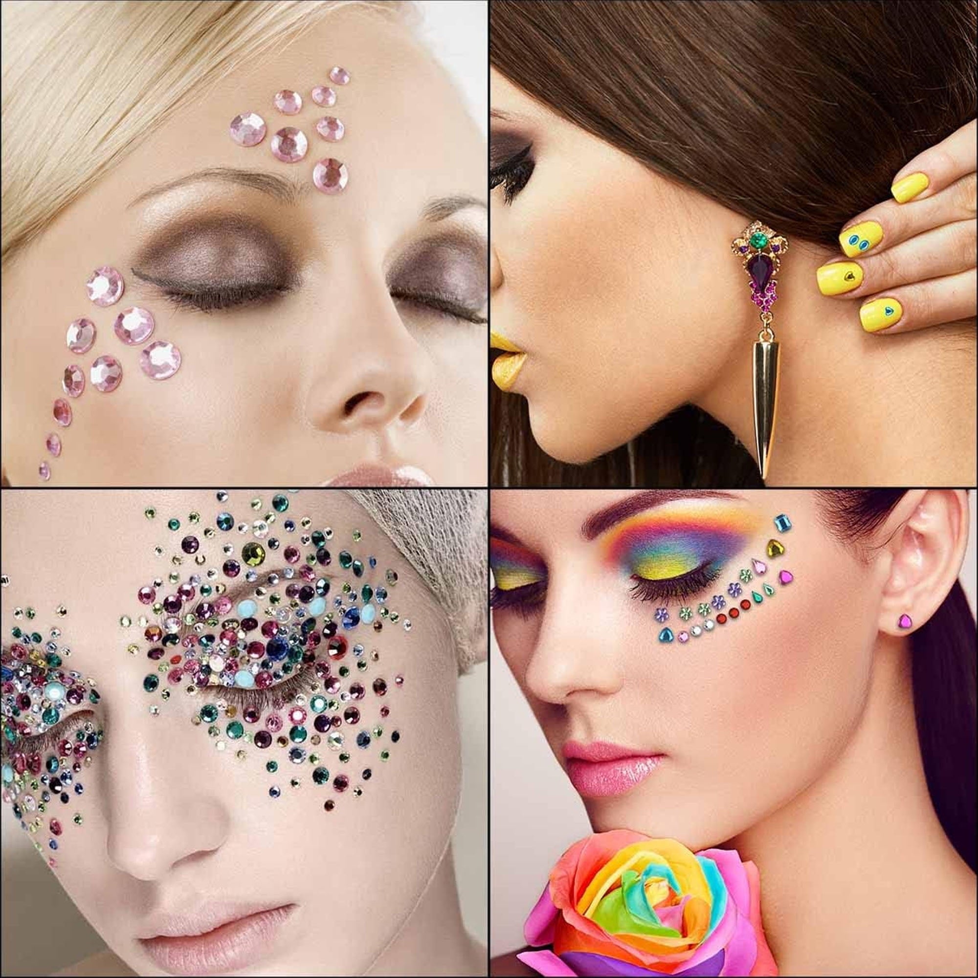 1200 Pack Acrylic Flatback Rhinestones Jewels Craft Gems Jewels Crafts Gemstone Pirate Treasure Jewels Jewels Stickers Rhinestones Party Arts Decoration for Kids Colorful Bling Crystal (12 Shapes)