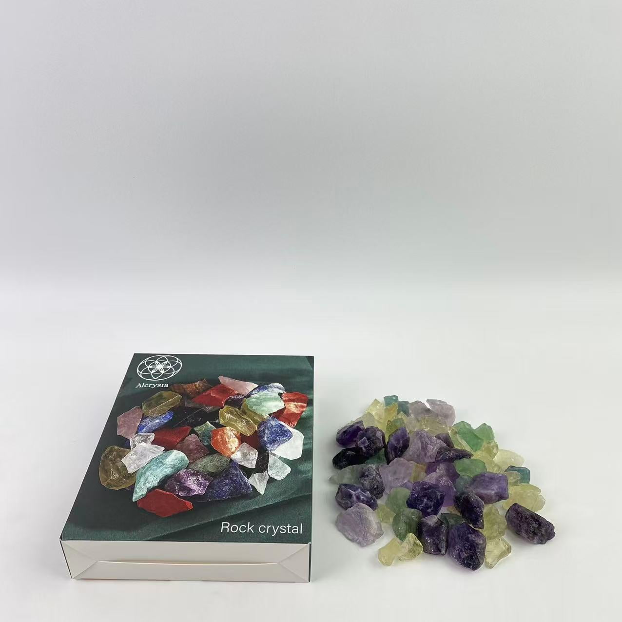 Alcrysia Rock crystal,Assorted Raw Crystals Healing Crystal Rocks Stones 1" Bulk Large Gemstones for Tumbling, Fountain Rocks, Decoration, Polishing, Handmade