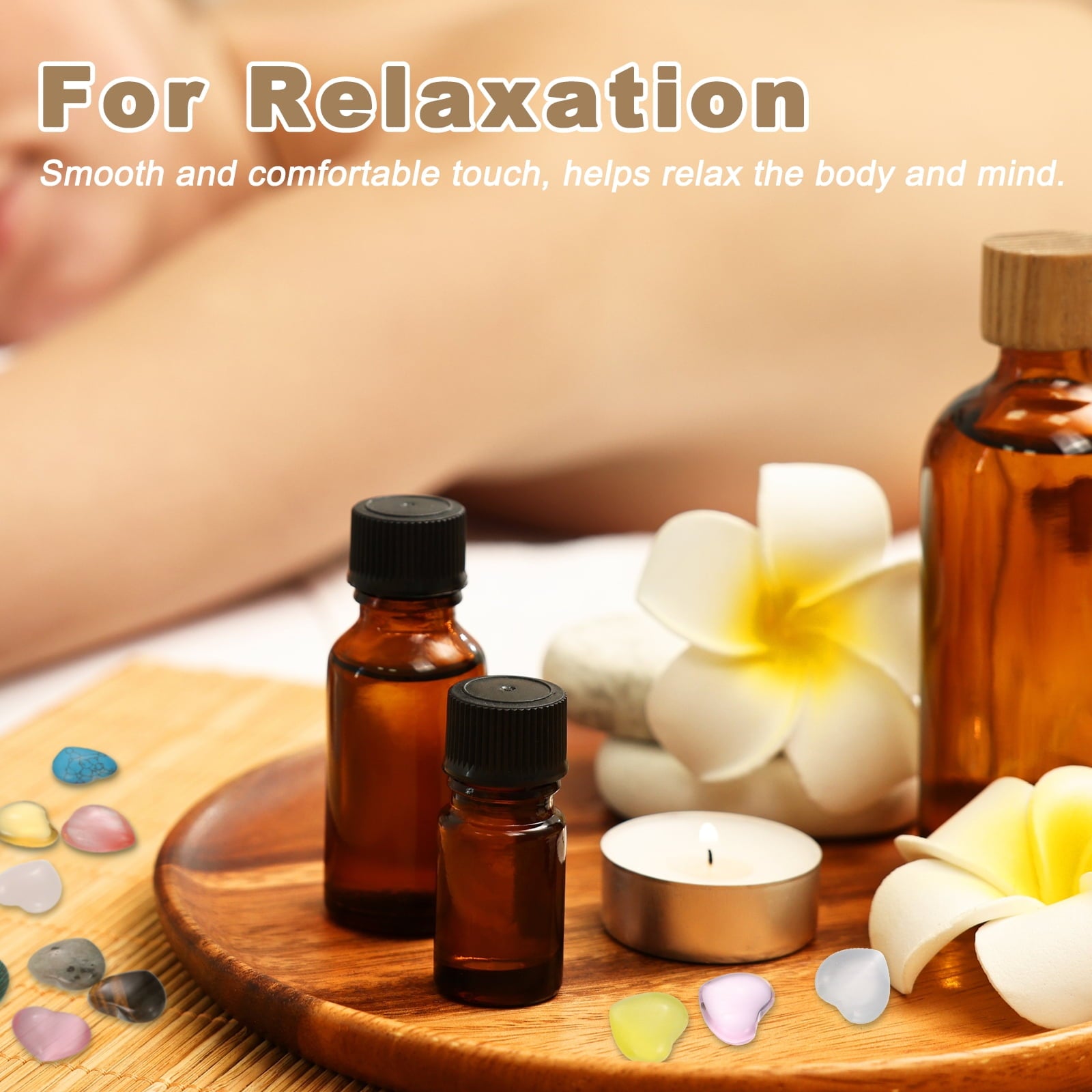 Uxcell 20Pcs Natural Heart Shaped Crystal Stone, 0.6 Inch 5/16" Thick Mini Polished Love Gemstone Crystal, Pocket Rock Engraved Worry Stones for Women Gift Meditation, Red Veins Stone