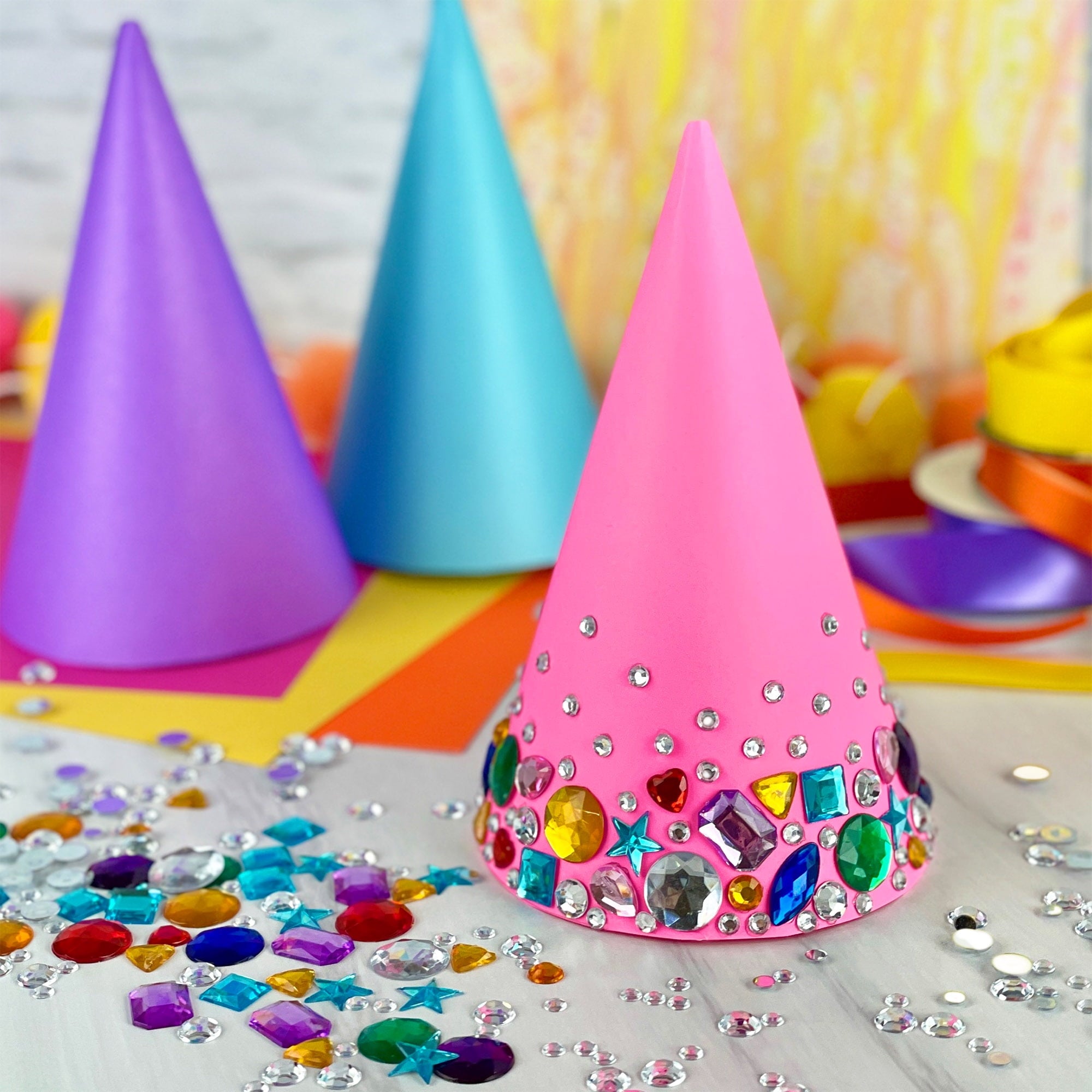 Hello Hobby 18mm Loose Gems for Crafting, Assorted Colors, Synthetic, 40 Count