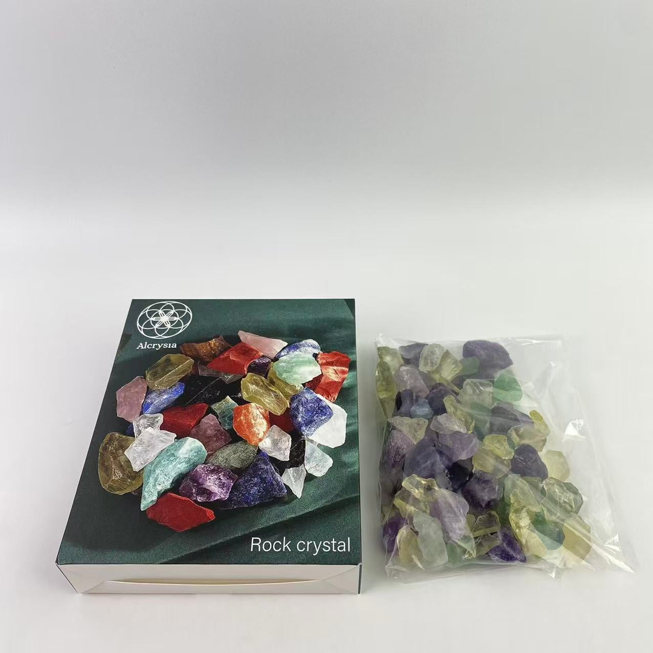 Alcrysia Rock crystal,Assorted Raw Crystals Healing Crystal Rocks Stones 1" Bulk Large Gemstones for Tumbling, Fountain Rocks, Decoration, Polishing, Handmade