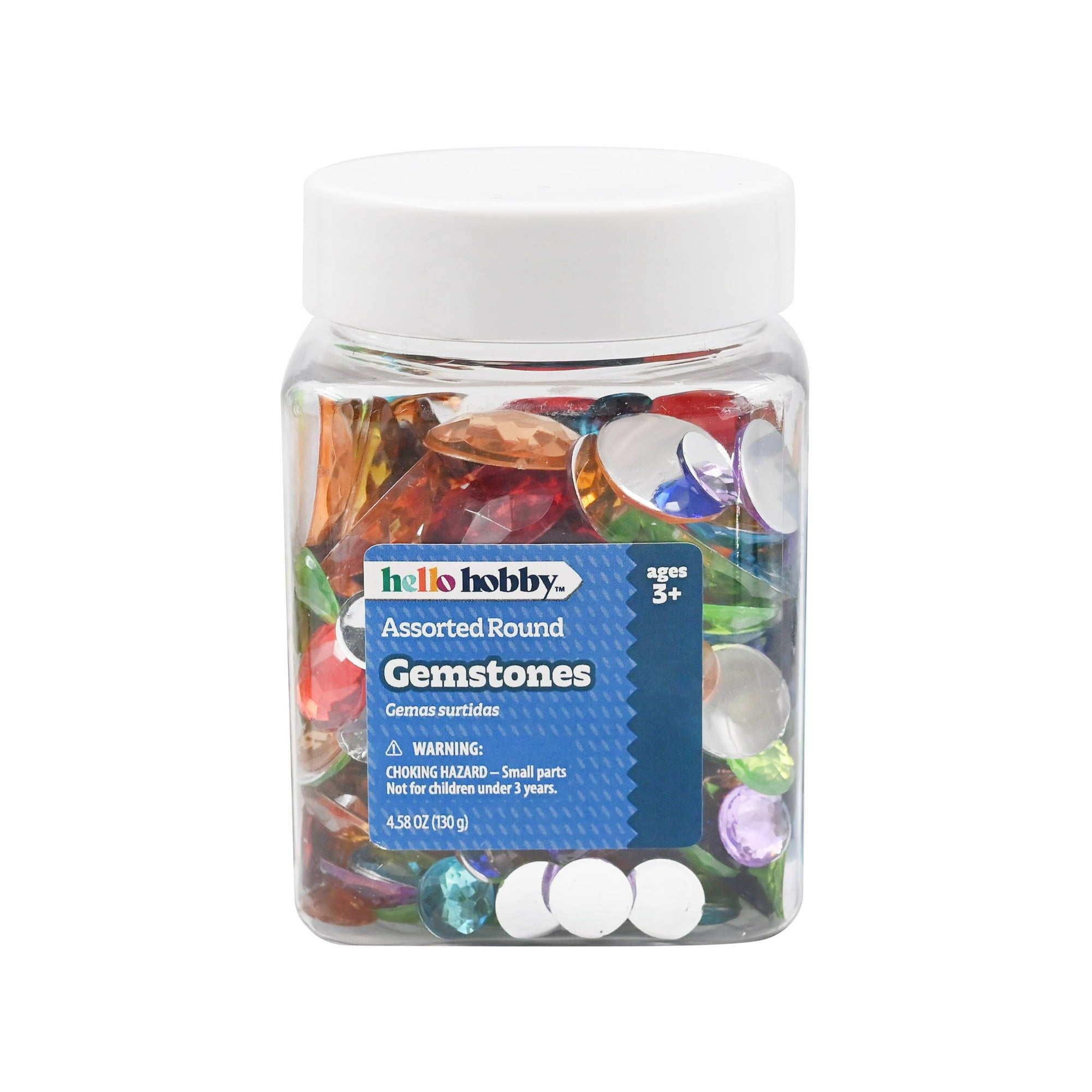 Hello Hobby Assorted Multicolor Round Gemstones, 4.58 oz Pack for Crafting and Decor
