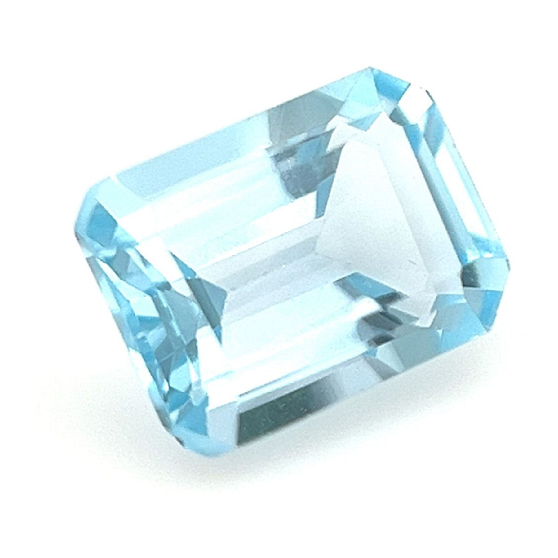 Certified Real 2 Carat Sky Blue Topaz Emerald Shape Step Cut 8x6 mm Loose Gemstone December Birthstone