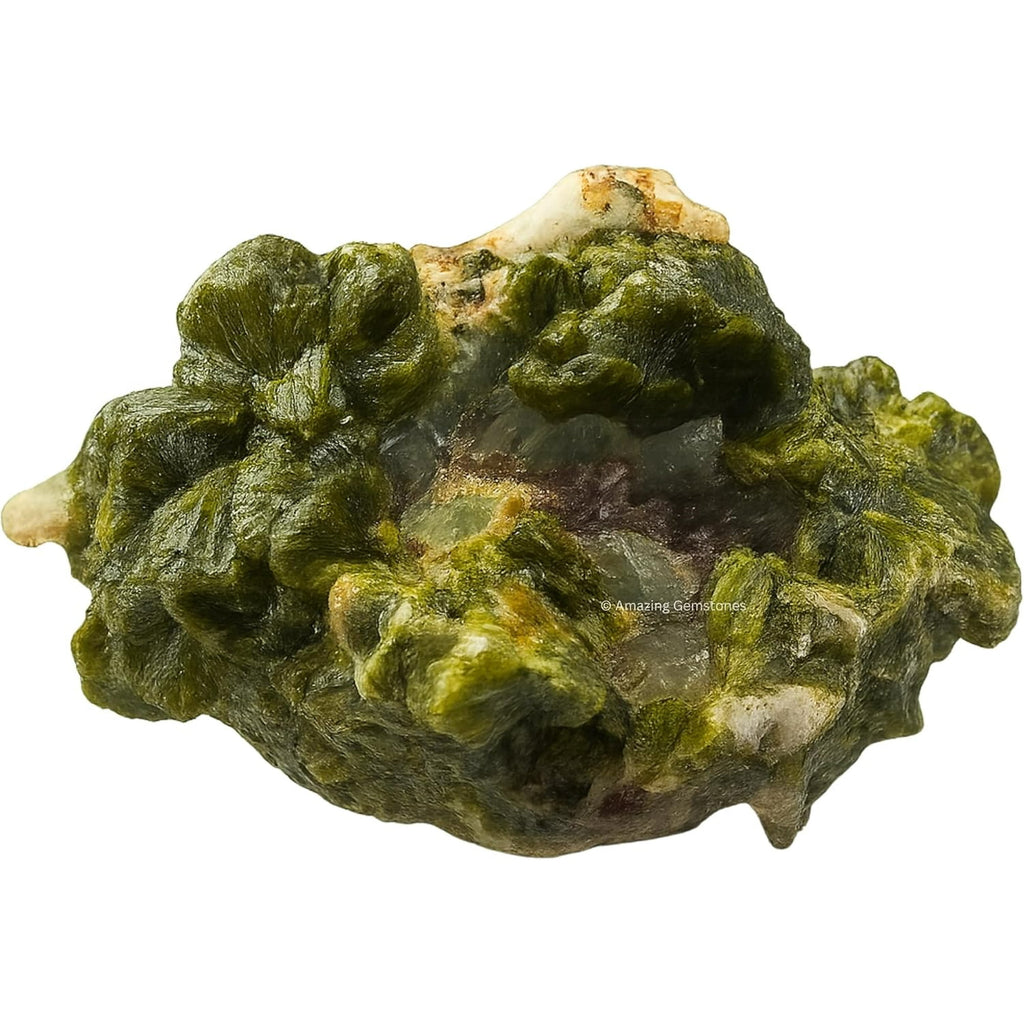 Epidote Crystals and Healing Stones Mineral Specimen - Premium Semi Precious Gem Stones for Spiritual Growth - Healing Geode Cluster for Meditation