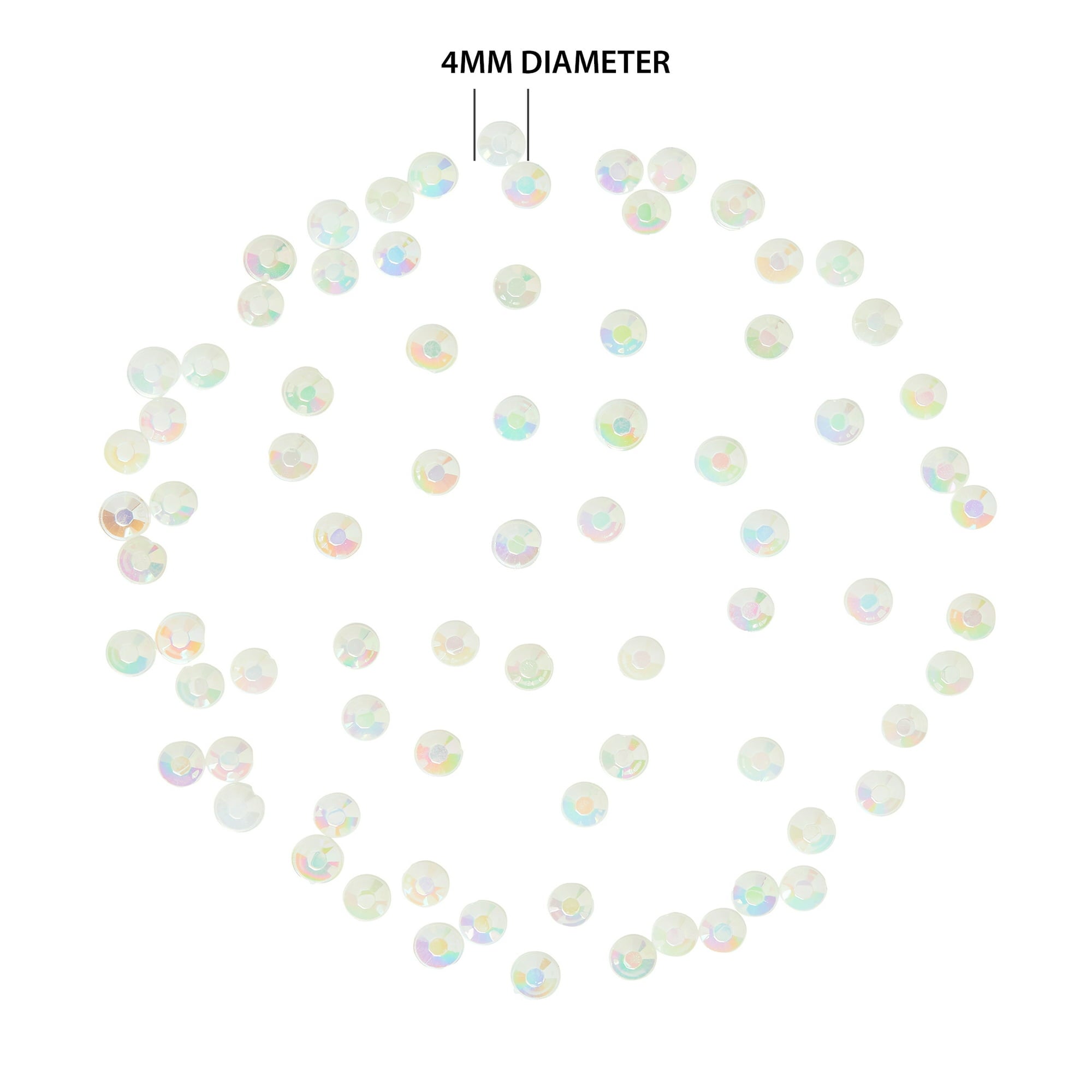 Offray Multi Faceted Off-white Plastic Loose Gemstone, 4 mm