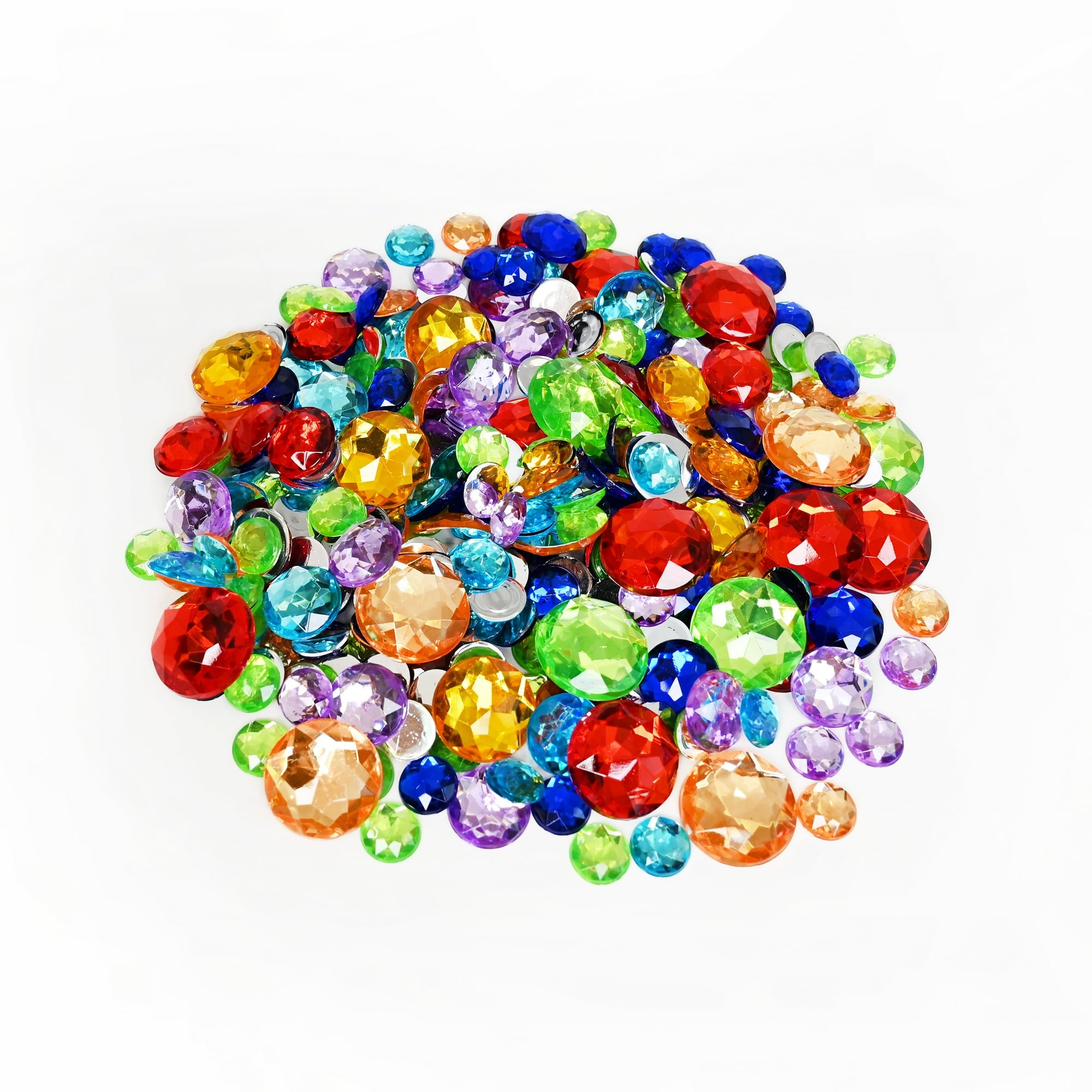 Hello Hobby Assorted Multicolor Round Gemstones, 4.58 oz Pack for Crafting and Decor