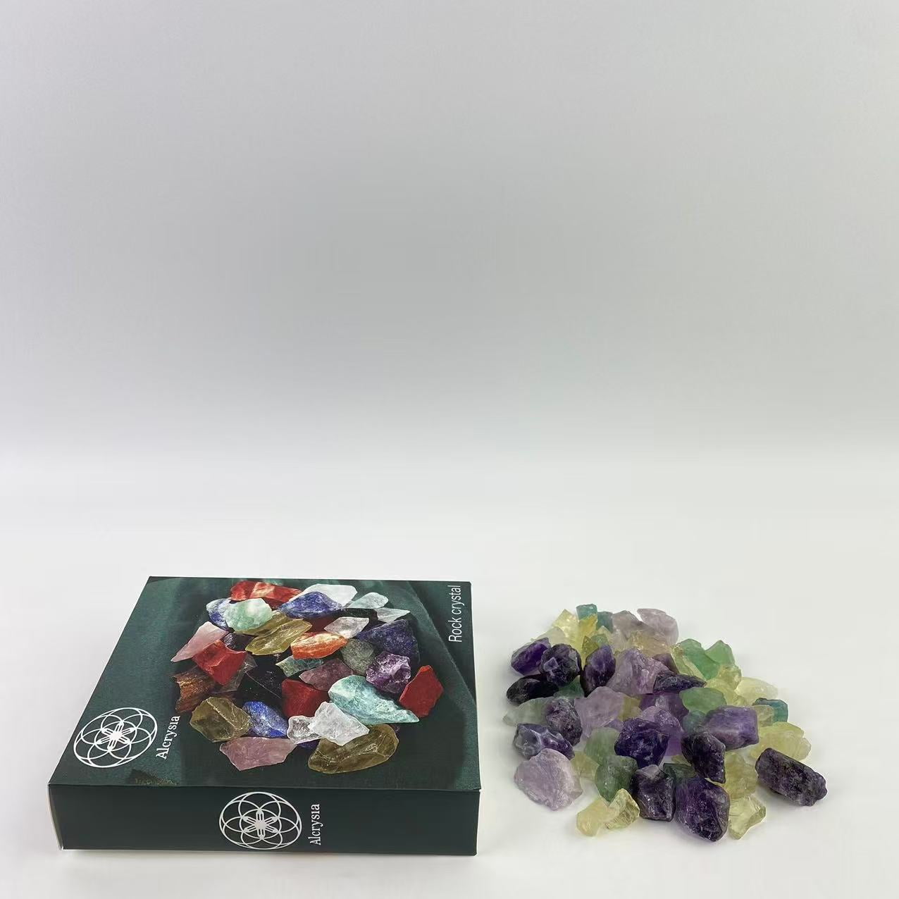 Alcrysia Rock crystal,Assorted Raw Crystals Healing Crystal Rocks Stones 1" Bulk Large Gemstones for Tumbling, Fountain Rocks, Decoration, Polishing, Handmade